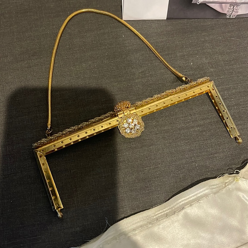 French made, Woodward & Lathrop purse handles and material insert.